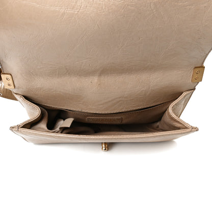 Chanel Aged Calfskin Quilted Medium Jacket Boy Flap Light Beige 6 of 12