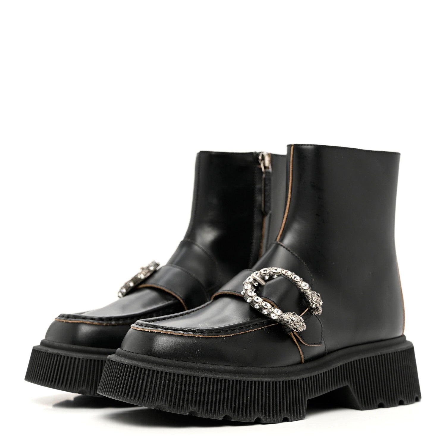 Gucci Cordovan Lux Dionysus Hunder Boots 37.5 Black 3 of 11