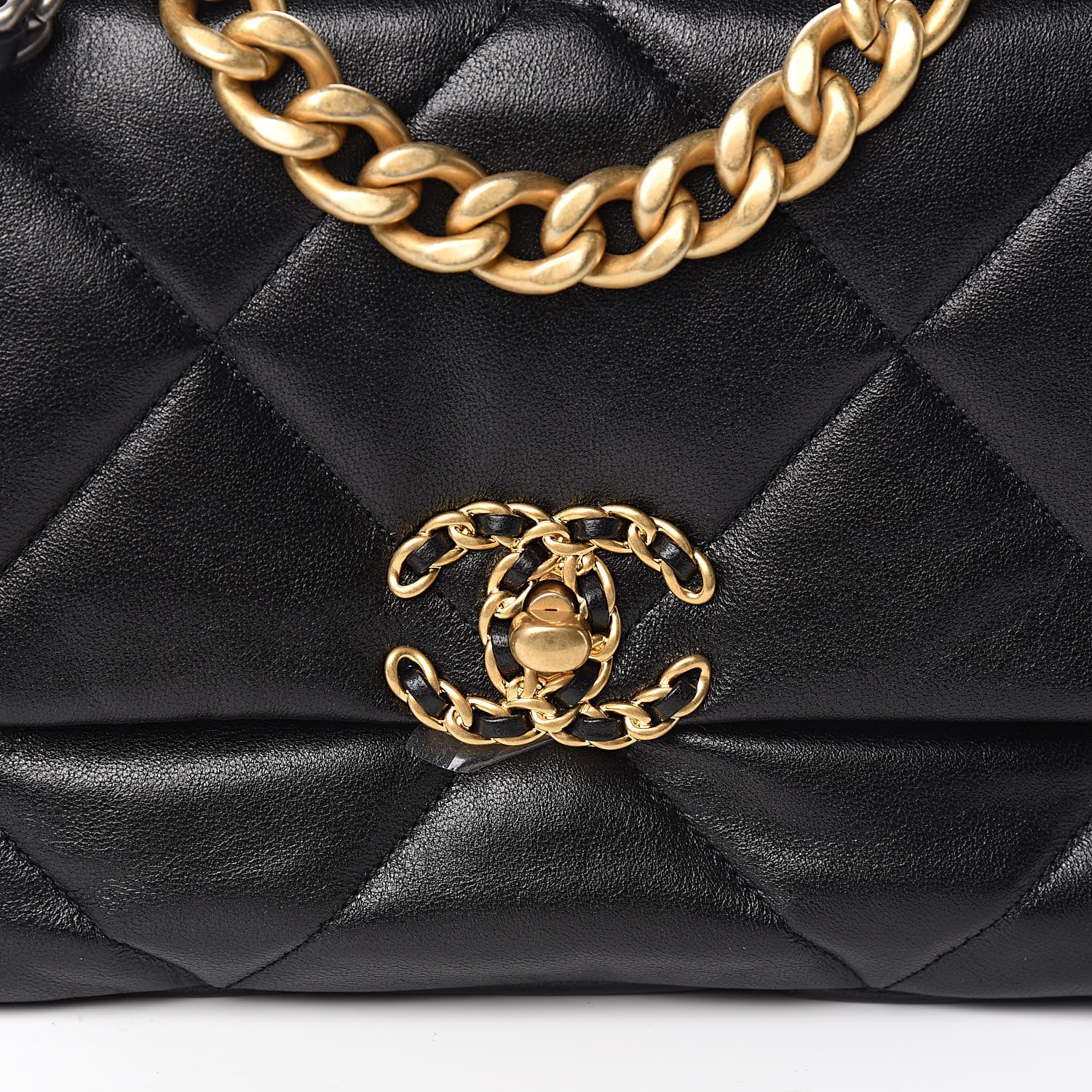 Chanel Goatskin Quilted Medium 19 Flap Black 10 of 10
