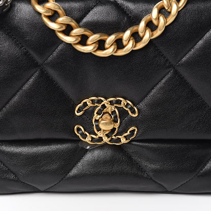 Chanel Goatskin Quilted Medium 19 Flap Black 10 of 10