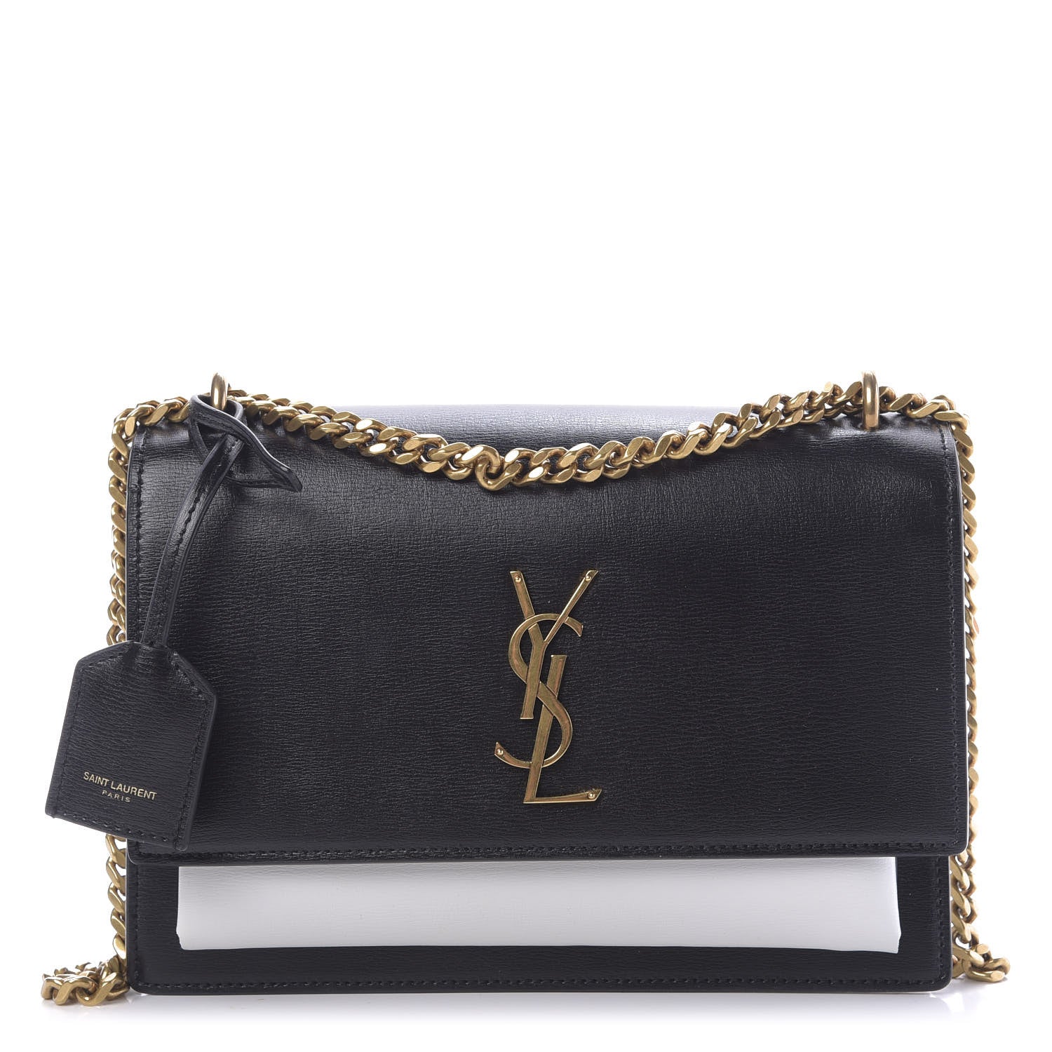 Saint Laurent Calfskin Bi-Color Medium Monogram Sunset Black Pearl White 1 of 11