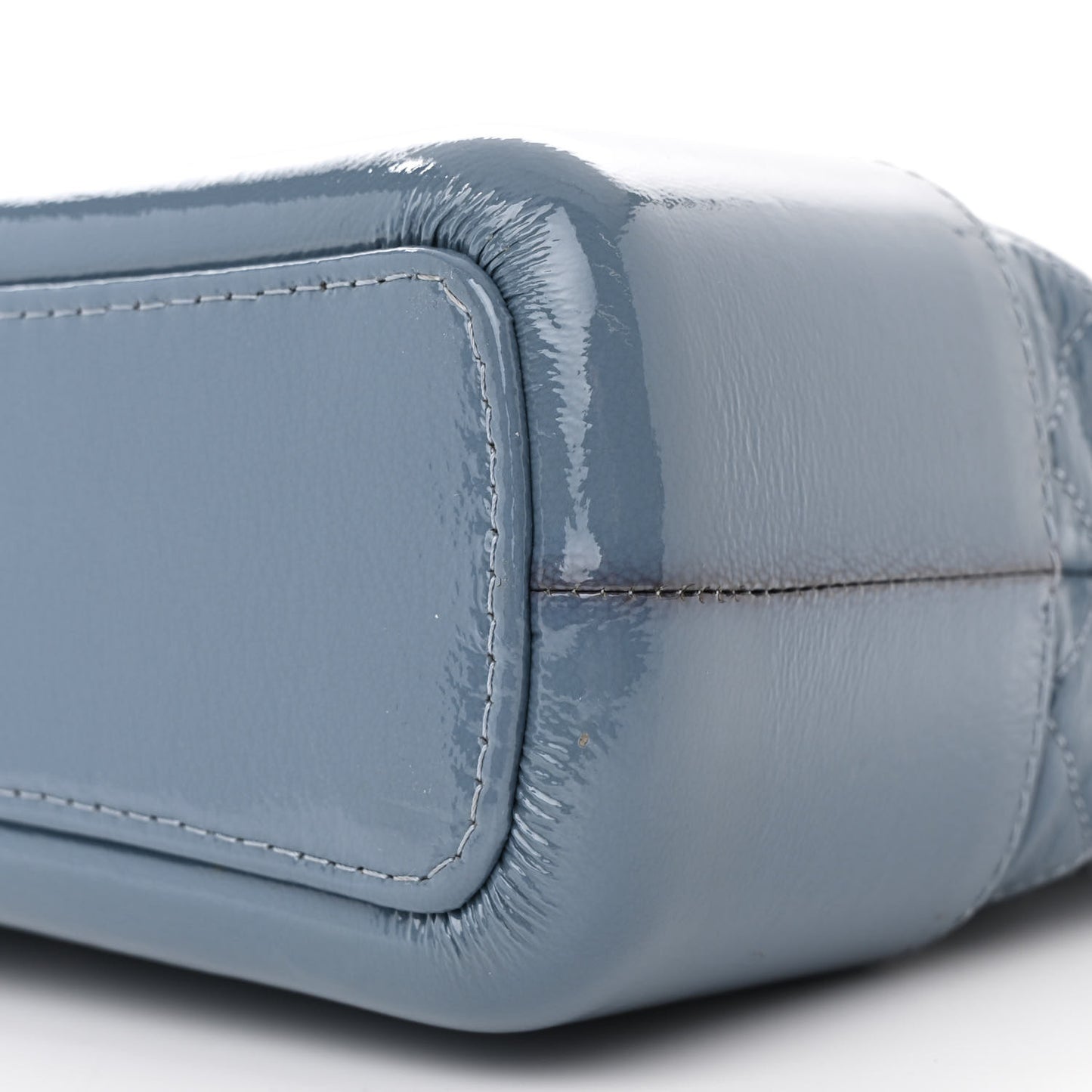 Patent Goatskin Quilted Medium Gabrielle Hobo Blue