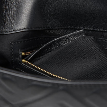 Fendi Nappa FF 1974 Embossed Large Baguette Black 6 of 9