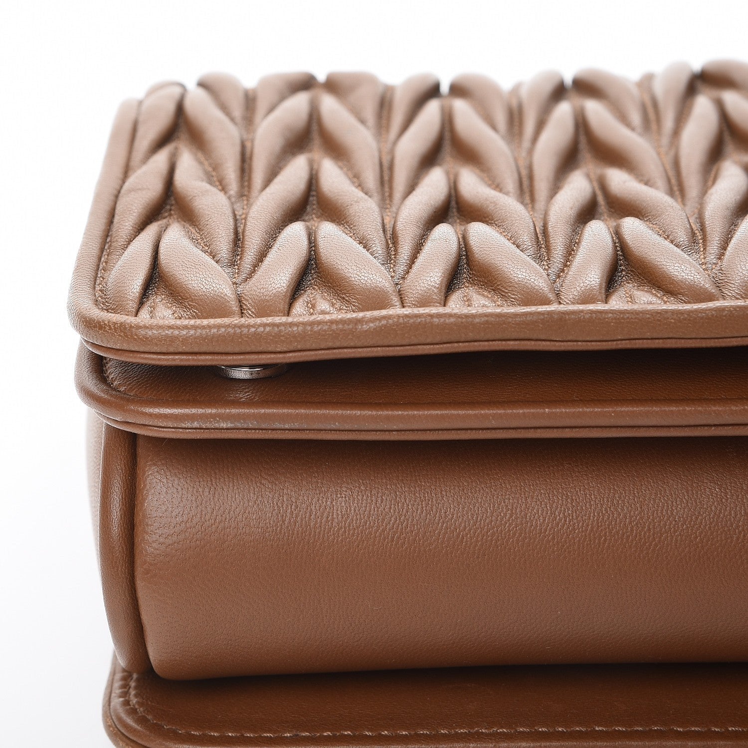 Miu Miu Nappa Matelasse Club Shoulder Bag Cannella 12 of 14