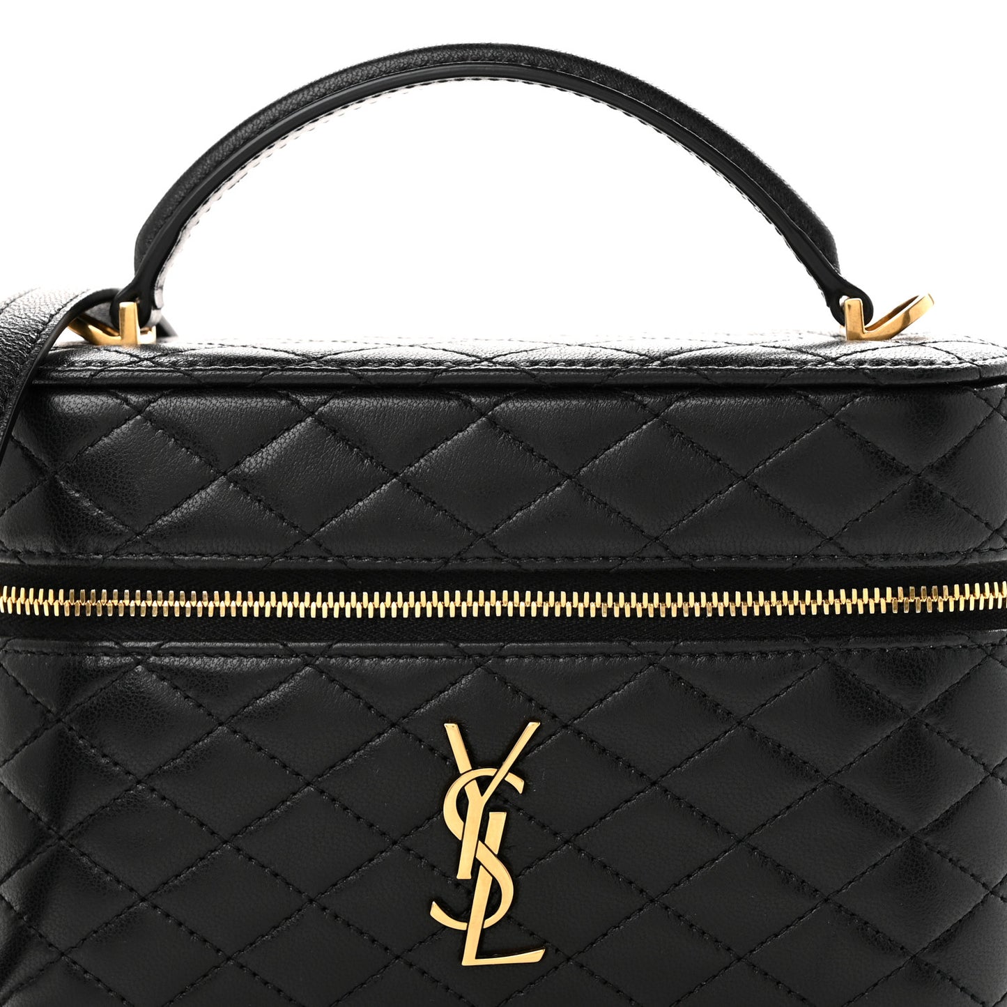 Lambskin Quilted Mini Gaby Vanity Case Black