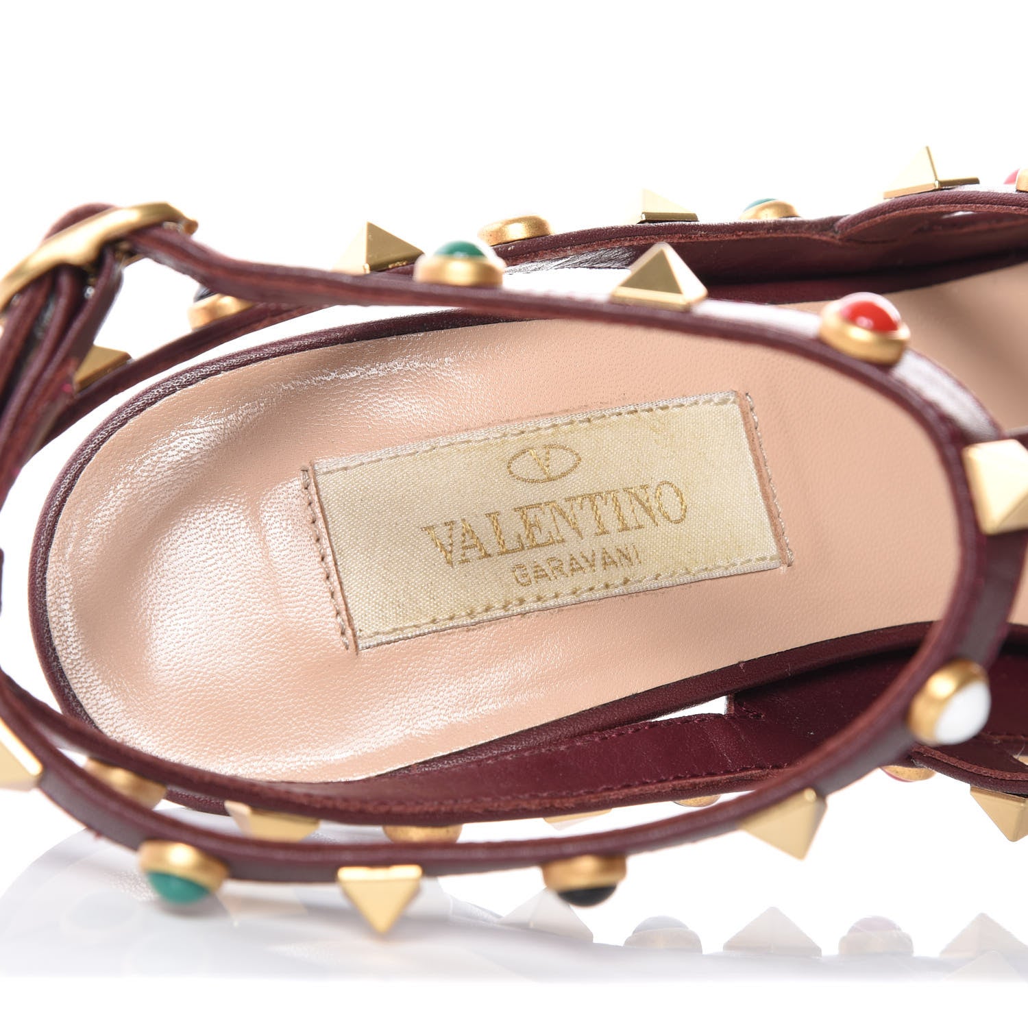 Valentino Garavani Nappa Rockstud Rolling Ankle Strap 100mm Pumps 36.5 Rubin 7 of 11