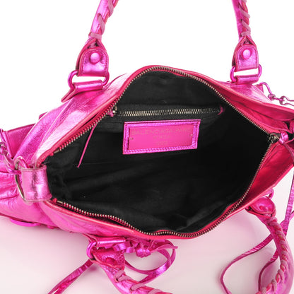 Balenciaga Metallic Chevre Classic Hardware First Magenta 8 of 10