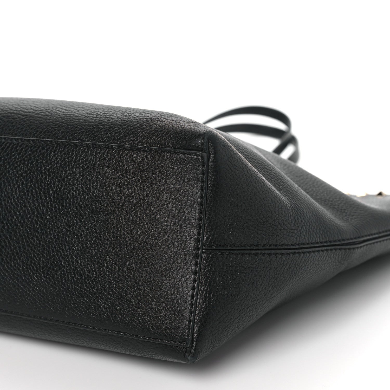 Valentino Garavani Grained Calfskin Rockstud Shoulder Tote Black 8 of 10