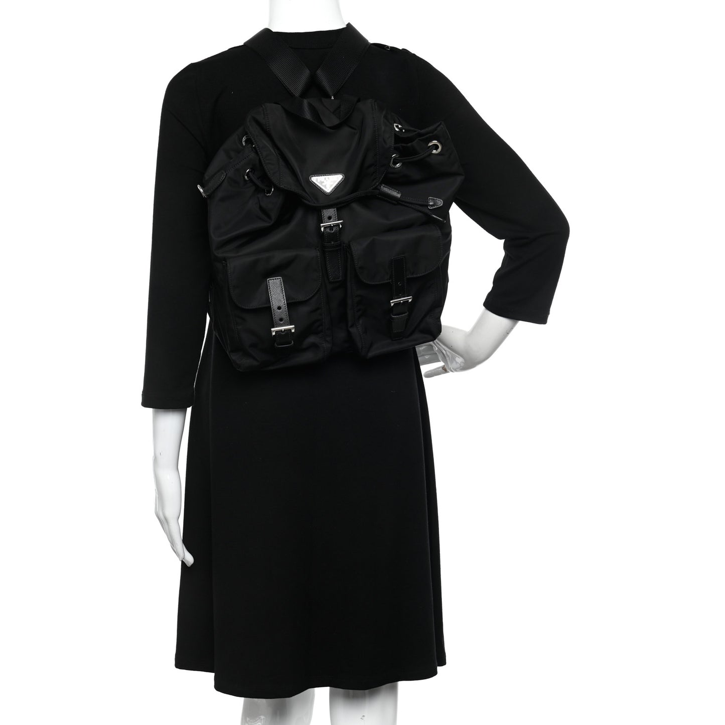 Nylon Vela Medium Backpack Black