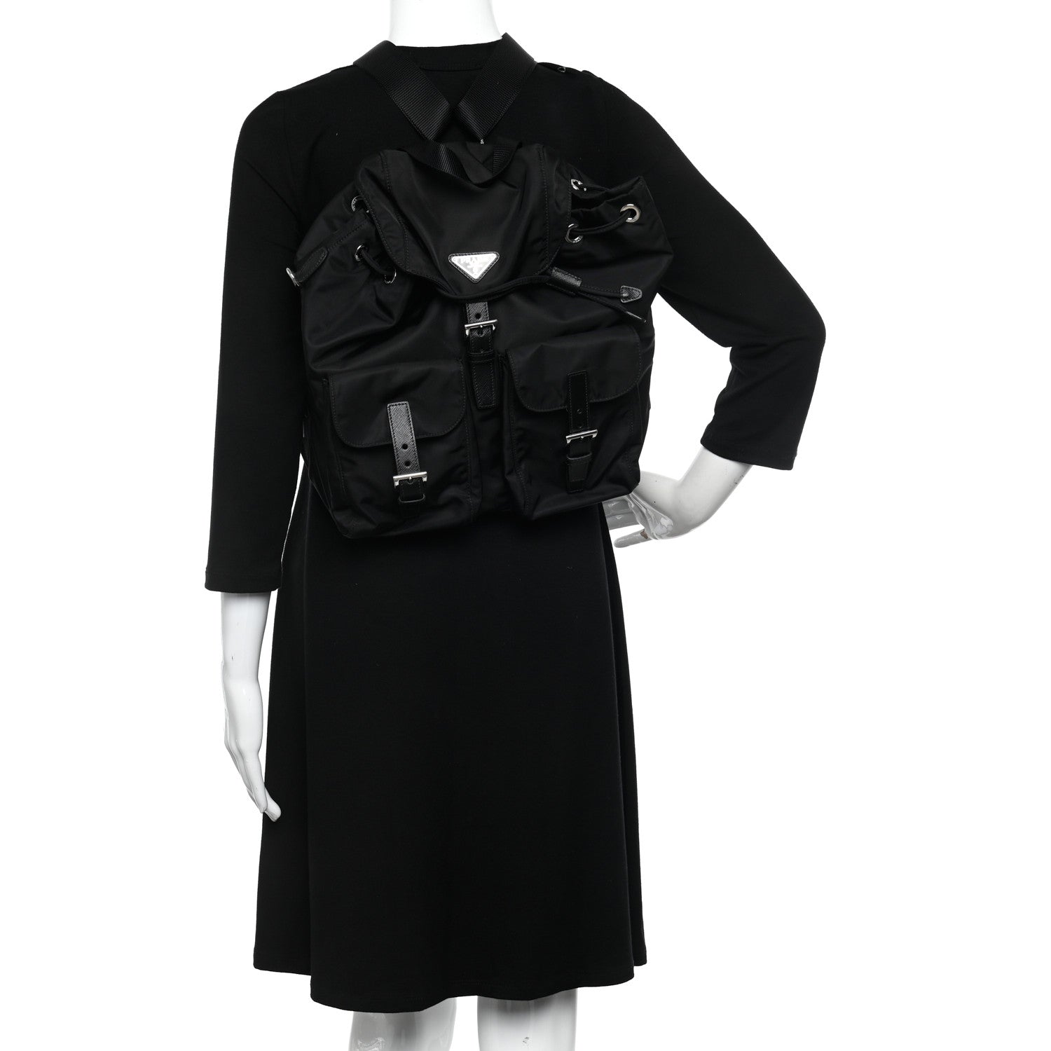 Prada Nylon Vela Medium Backpack Black 2 of 9
