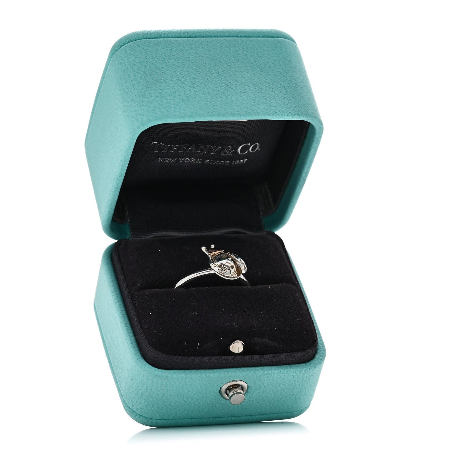 Sterling Silver 18K Rose Gold Return to Tiffany Love Bugs Ladybug Ring 56 7.75