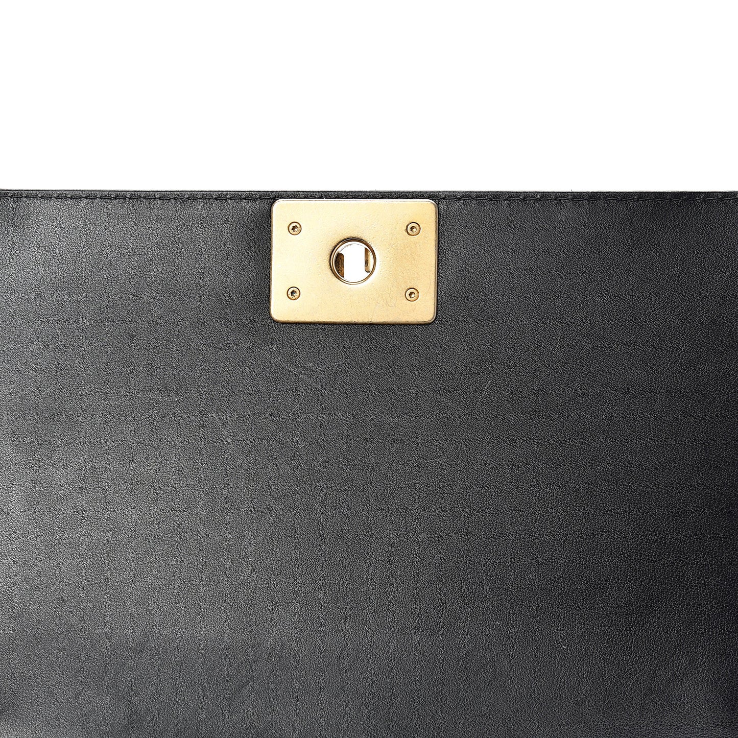 Calfskin Quilted Medium Boy Top Handle Flap Black