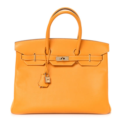 Hermes Epsom Candy Birkin 35 Jaune D'Or Feu 1 of 13