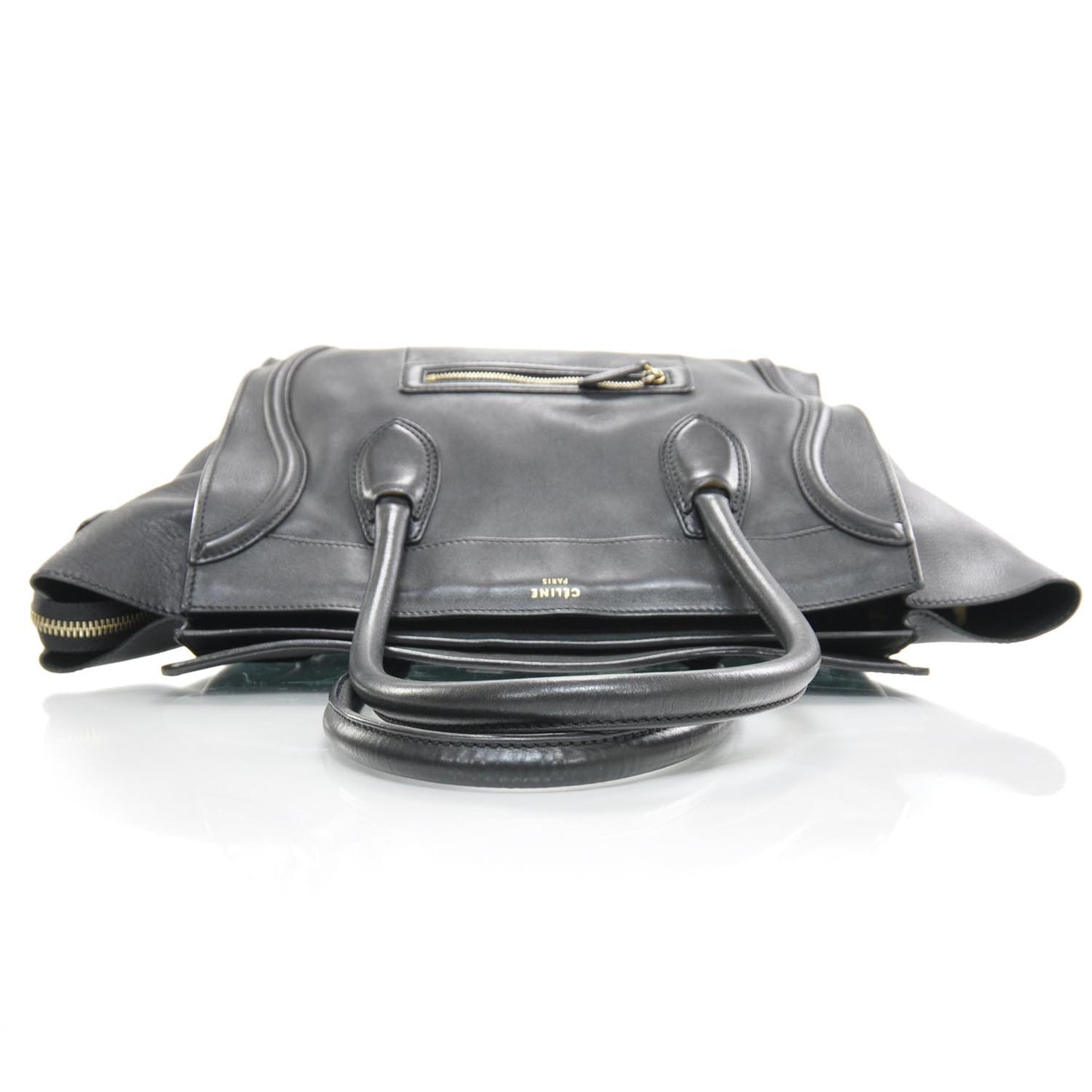 Smooth Calfskin Shoulder Luggage Black