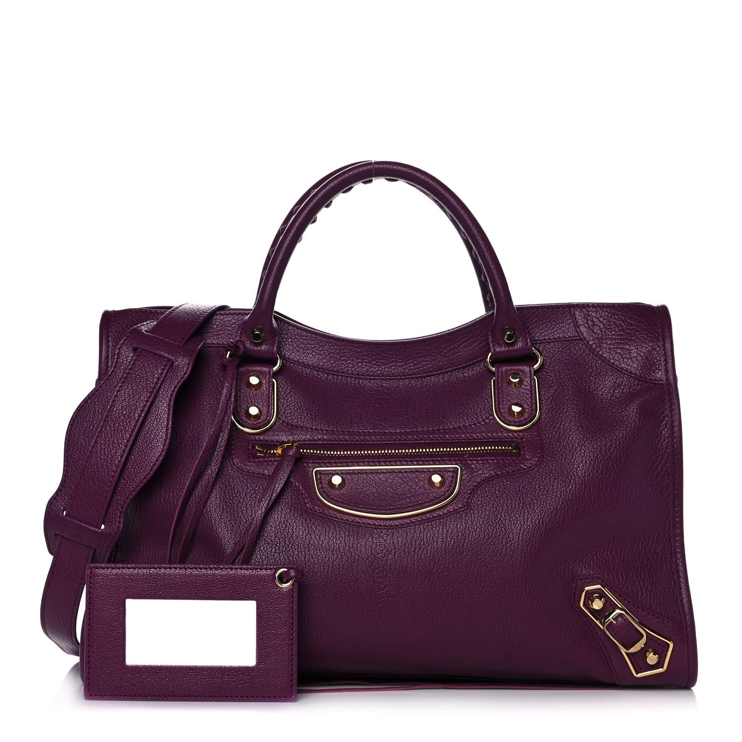 Balenciaga Chevre Gold Metallic Edge Hardware City Violet Prune 1 of 9