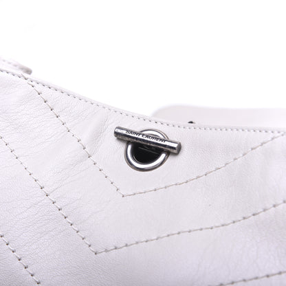 Saint Laurent Pebbled Lambskin Chevron Monogram Small Nolita White Vintage White Vintage 12 of 14