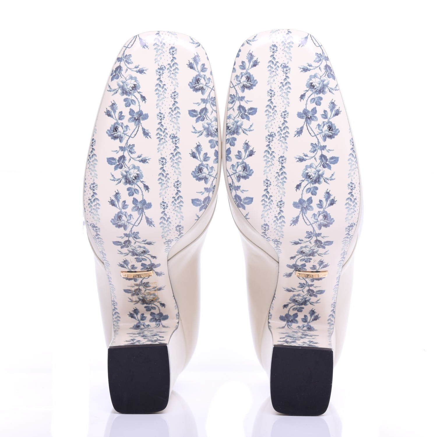 Gucci Malaga Kid GG Victoire 95mm Loafer Pumps 41 Vintage White 6 of 11