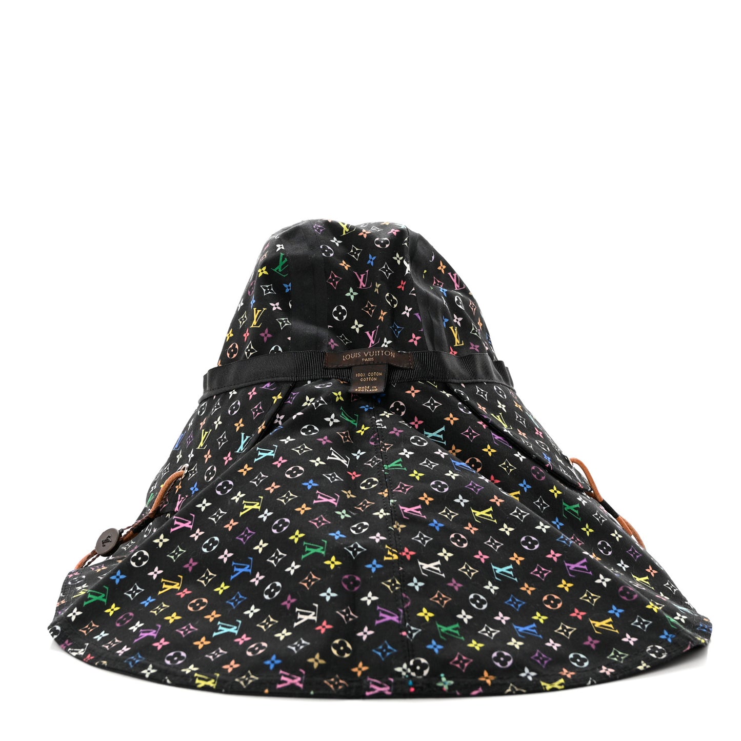 Cotton Monogram Multicolor Printed Reversible Hiker Hat Black
