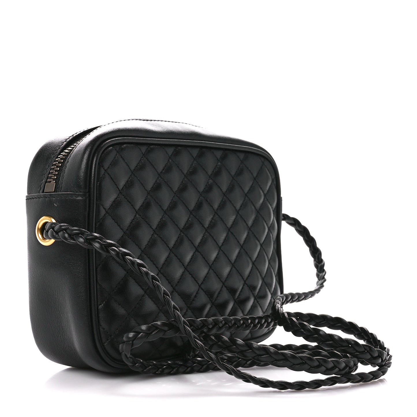 Calfskin Trapuntata Web Mini GG Shoulder Bag Black