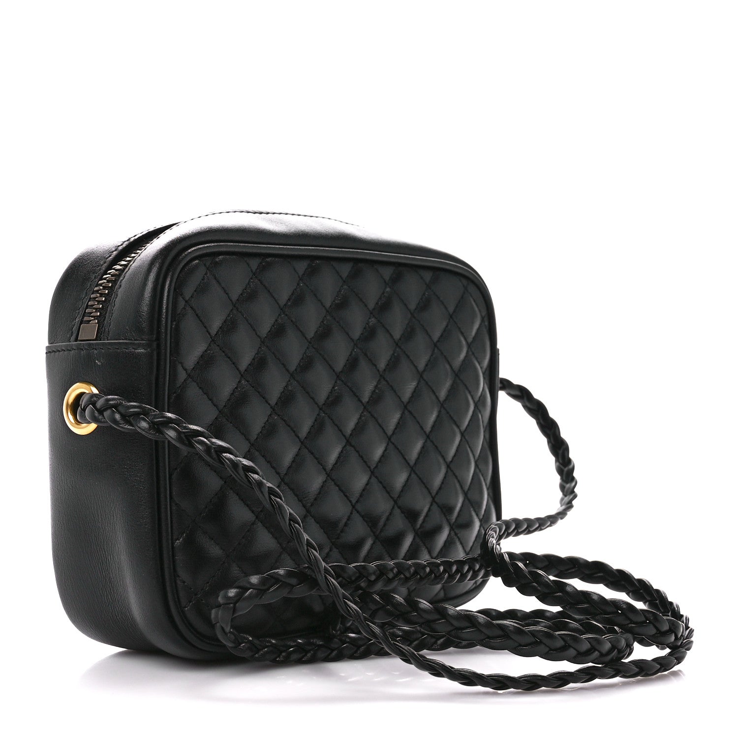 Gucci Calfskin Trapuntata Web Mini GG Shoulder Bag Black 3 of 10
