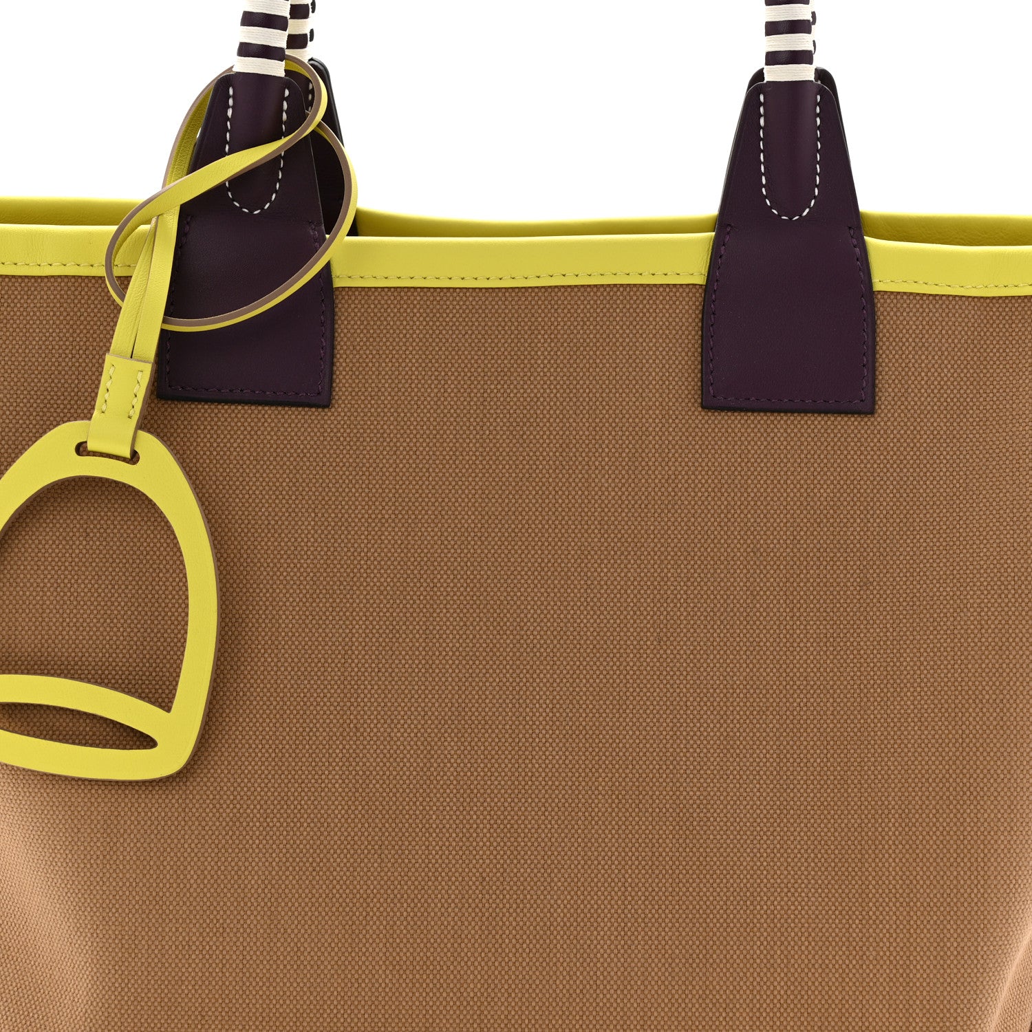 Hermes Military Toile Canvas Swift Steeple 25 Bag Chai Cassis Lime 8 of 10