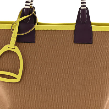 Hermes Military Toile Canvas Swift Steeple 25 Bag Chai Cassis Lime 8 of 10