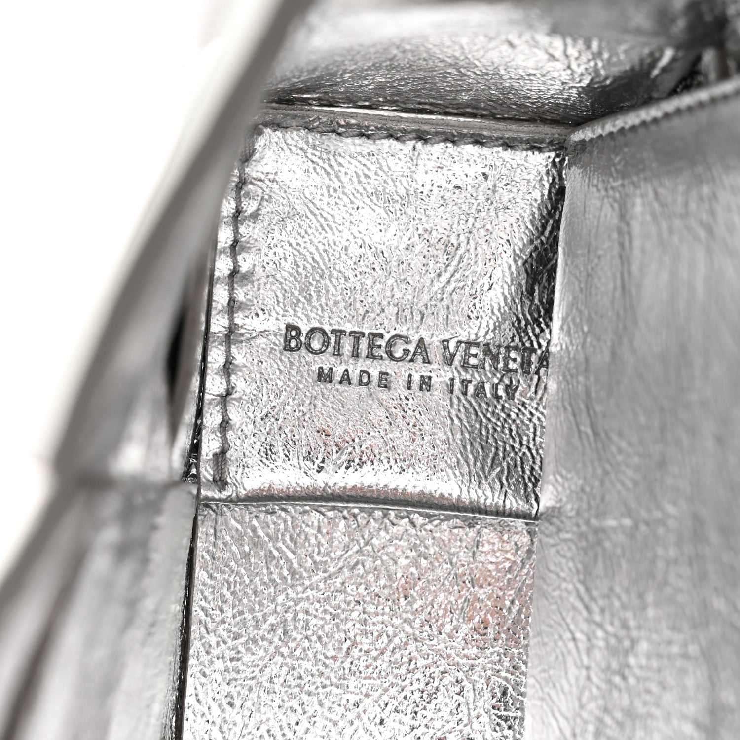 Bottega Veneta Metallic Lambskin Maxi Intrecciato Cassette Crossbody Bag Silver 6 of 9