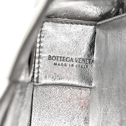 Bottega Veneta Metallic Lambskin Maxi Intrecciato Cassette Crossbody Bag Silver 6 of 9