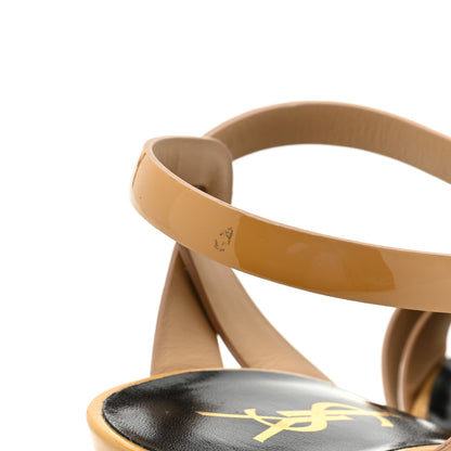 Saint Laurent Patent Tribute 75 Platform Sandals 39.5 Nude Powder 15 of 15