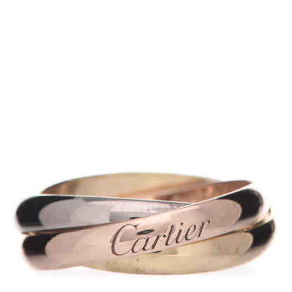 Cartier 18K Pink Yellow White Gold Small Trinity Ring 49 4.75 1 of 7