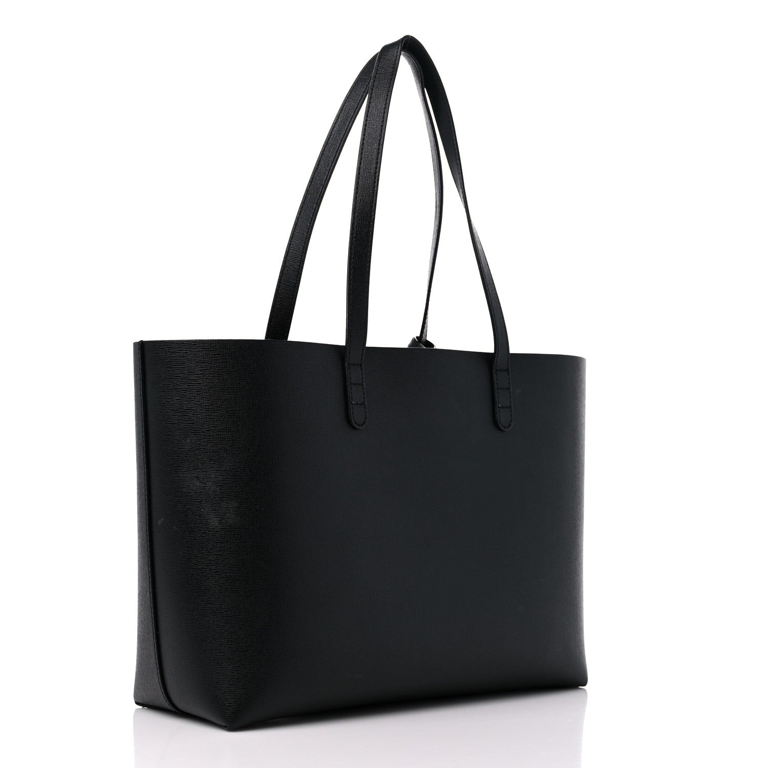 Mansur Gavriel Saffiano Large Shopping Tote Black Flamma 4 of 17