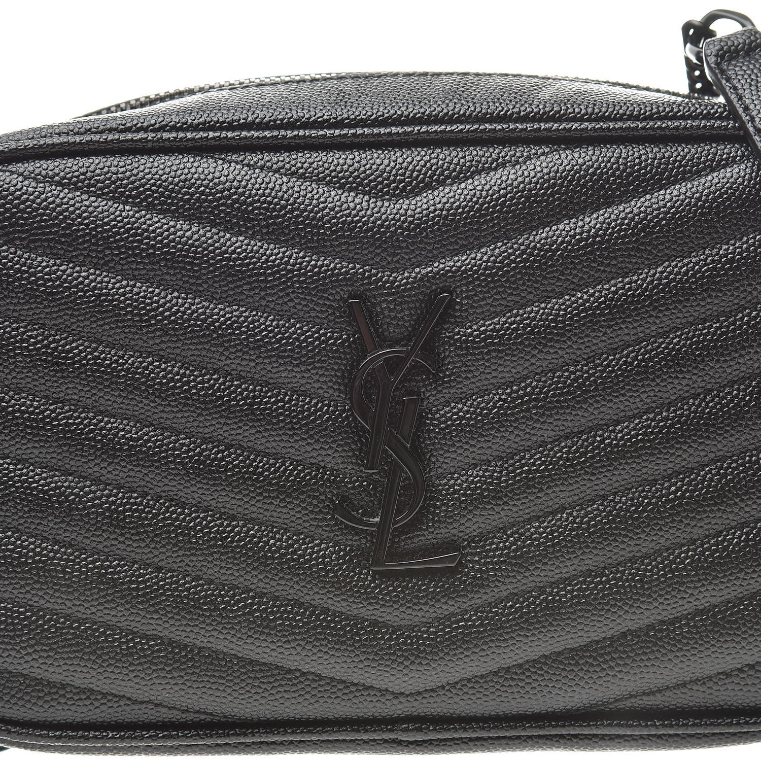 Saint Laurent Grain De Poudre Matelasse Monogram Mini Lou Camera Bag Black 8 of 11