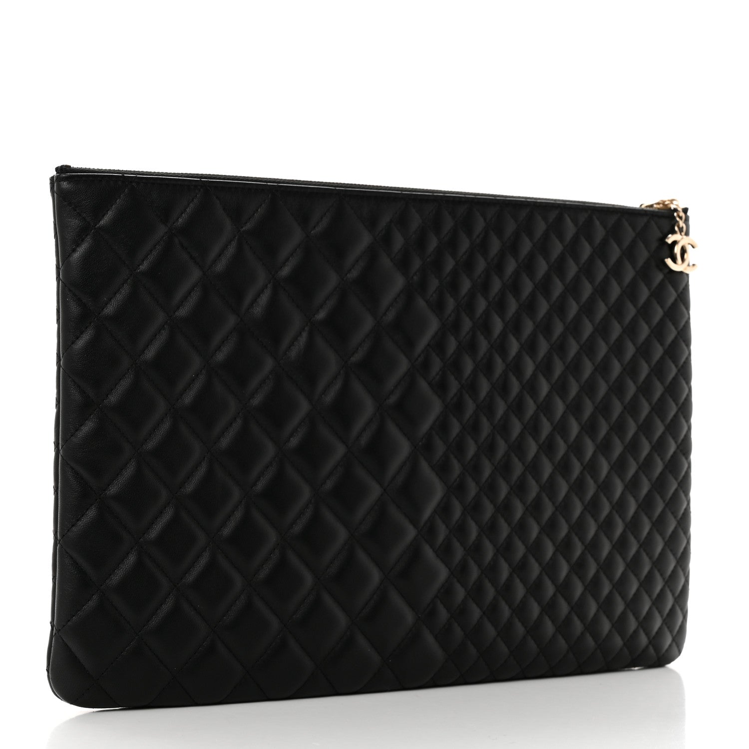 Chanel Lambskin Bi Quilted Large Cosmetic Case Black 3 of 8