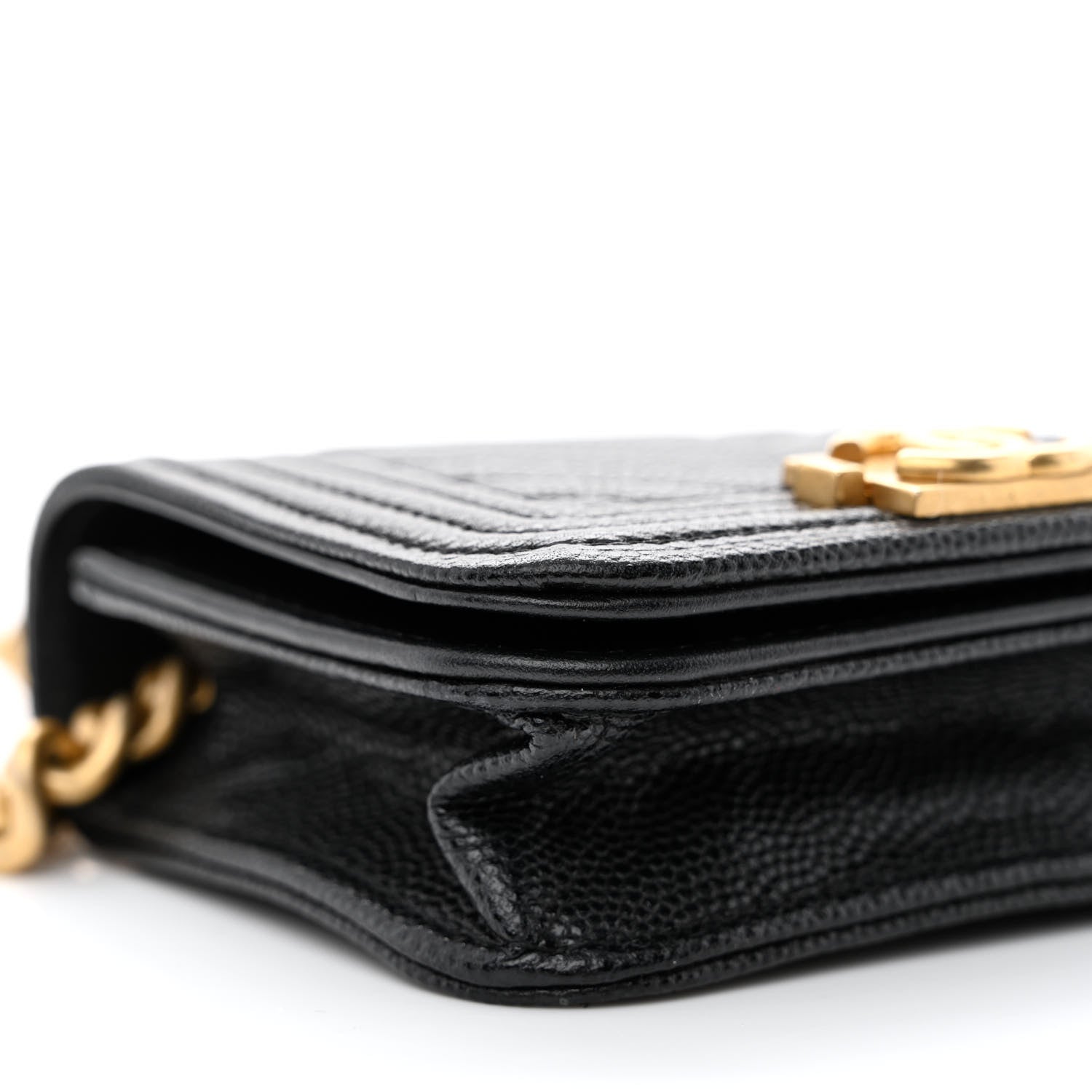 Chanel Caviar Chevron Quilted Boy Flap Waist Belt Bag Black 10 of 12