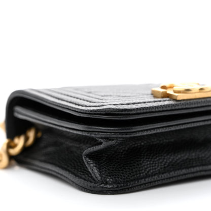 Chanel Caviar Chevron Quilted Boy Flap Waist Belt Bag Black 10 of 12