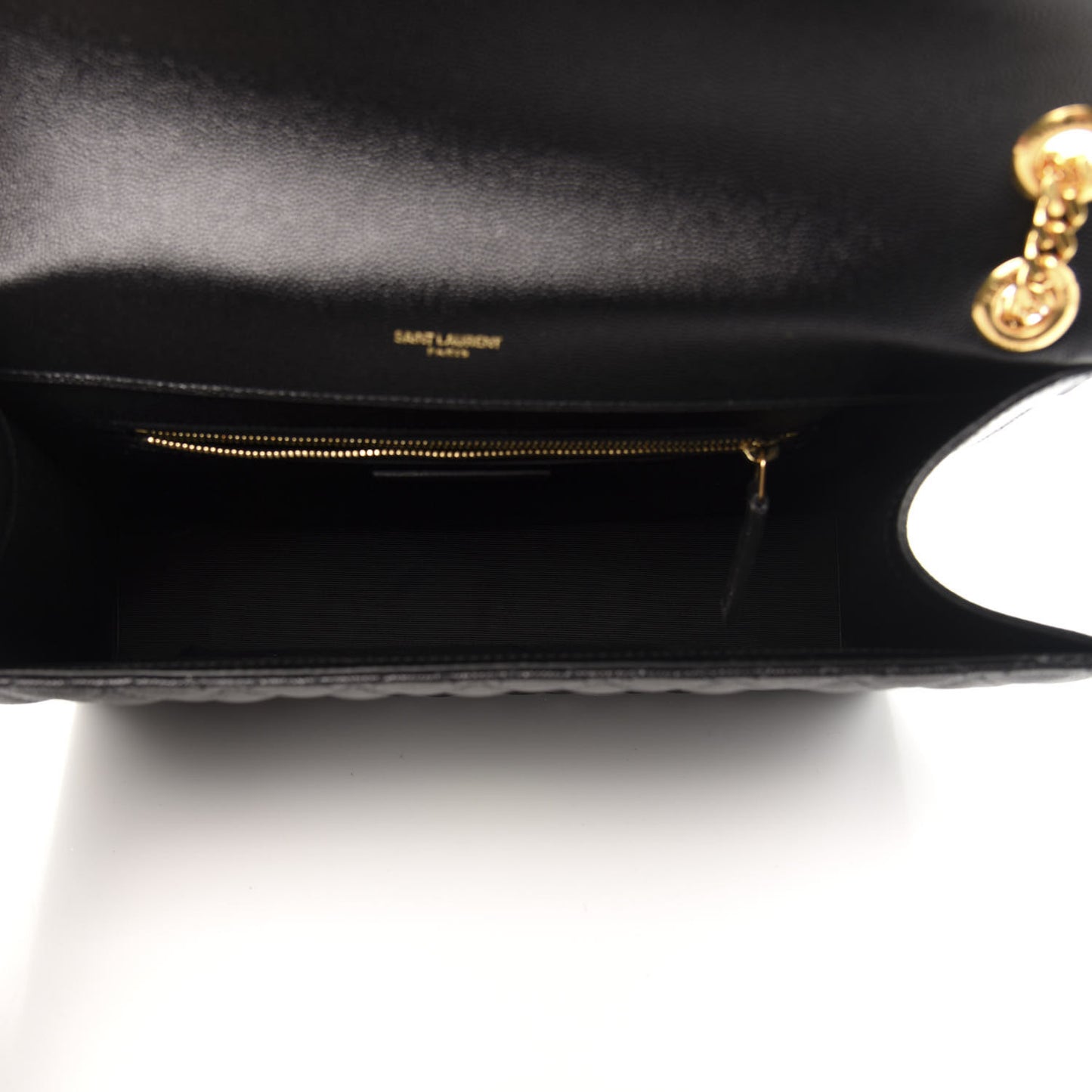 Grain De Poudre Textured Mixed Matelasse Large Triquilt Monogram Satchel Black