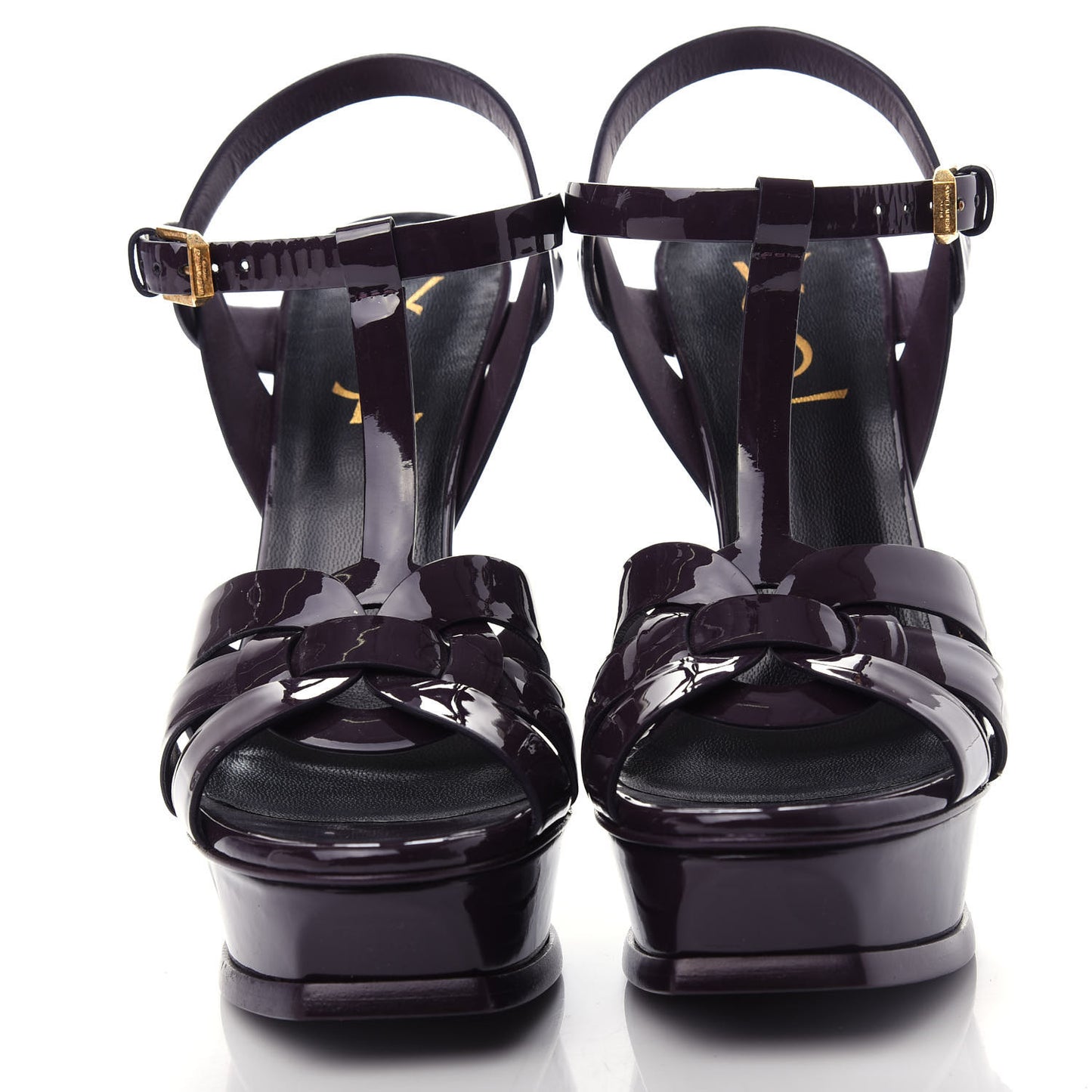 Patent Soft Tribute 105 Platform Sandals 36.5 Prune