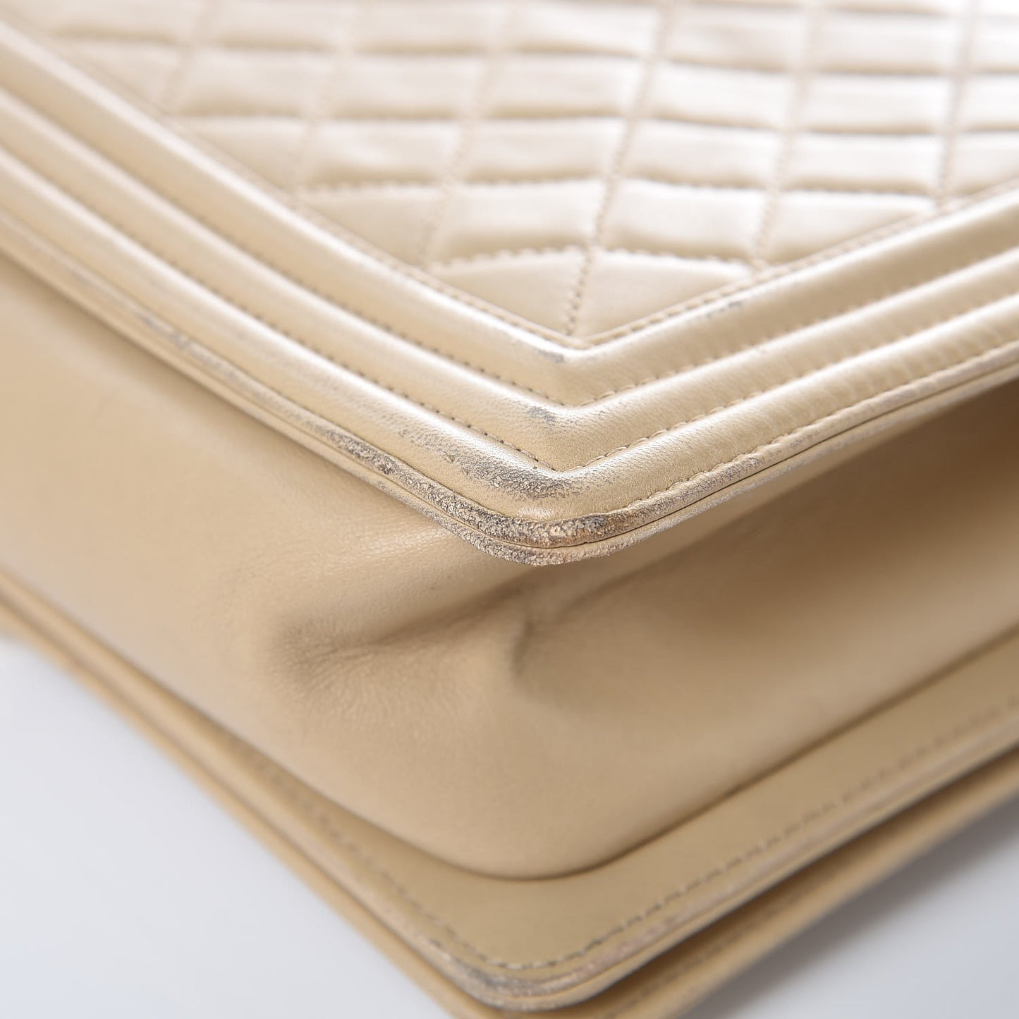 Lambskin Quilted New Medium Boy Flap Beige
