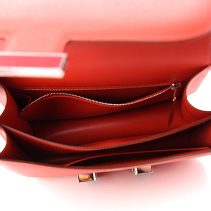 Hermes Epsom Enamel Constance 24 Rouge De Coeur Rubis 5 of 11