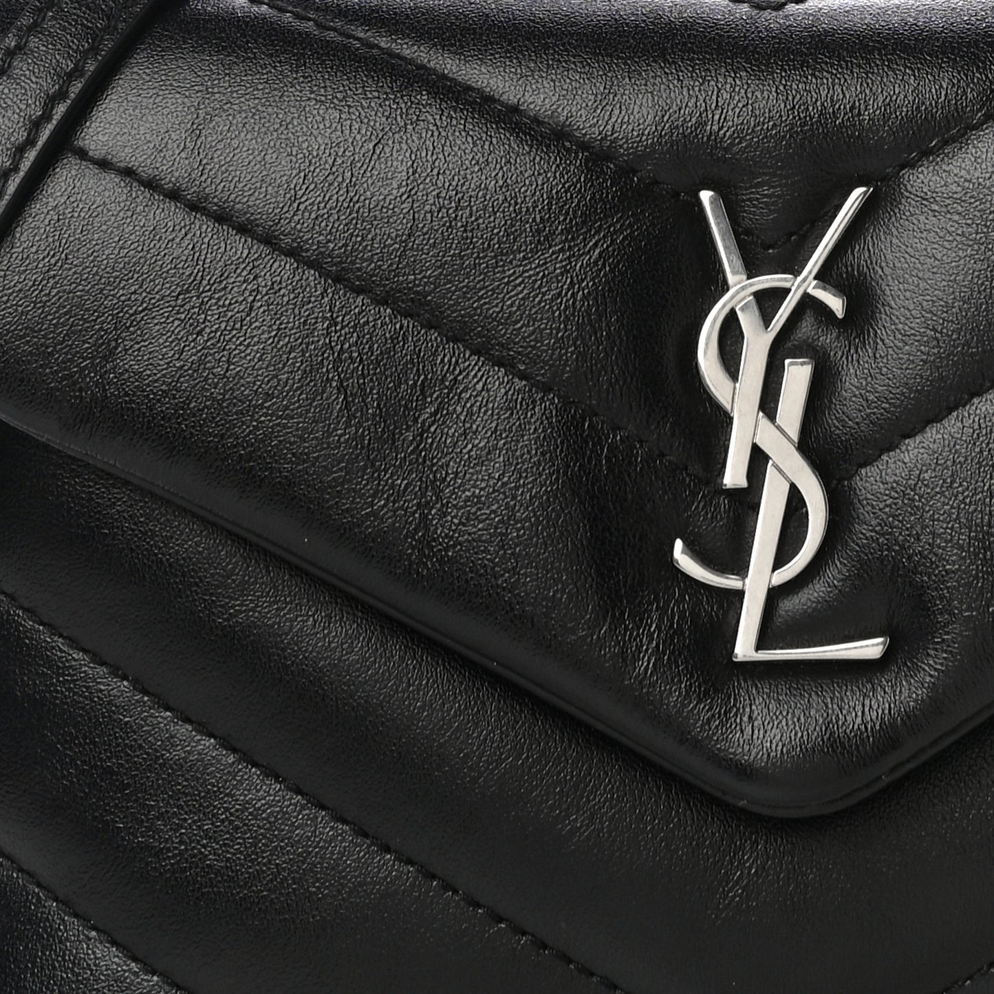 Calfskin Y Quilted Monogram Toy Loulou Crossbody Bag Black
