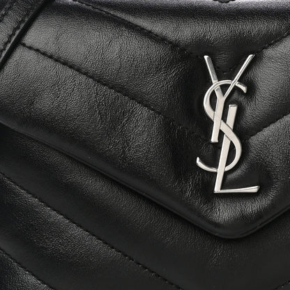 Saint Laurent Calfskin Y Quilted Monogram Toy Loulou Crossbody Bag Black 9 of 13