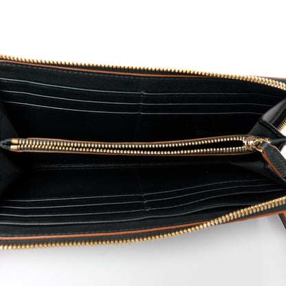 MCM Calfskin Ottomar Monogram Large Aren Zip Wallet Black 5 of 8