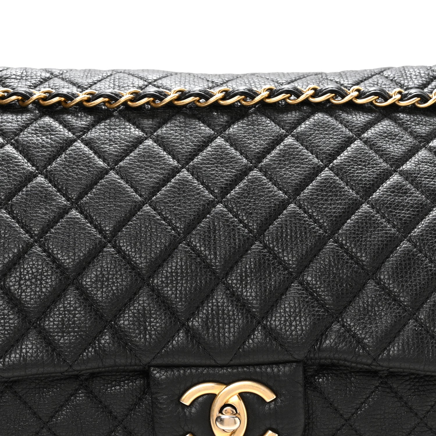 Chanel Grained Calfskin Quilted XXL Travel Flap Bag Black 8 of 10