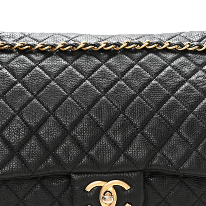 Chanel Grained Calfskin Quilted XXL Travel Flap Bag Black 8 of 10