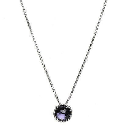 David Yurman Sterling Silver Black Orchid 8mm Petite Chatelaine Pendant Necklace 1 of 7