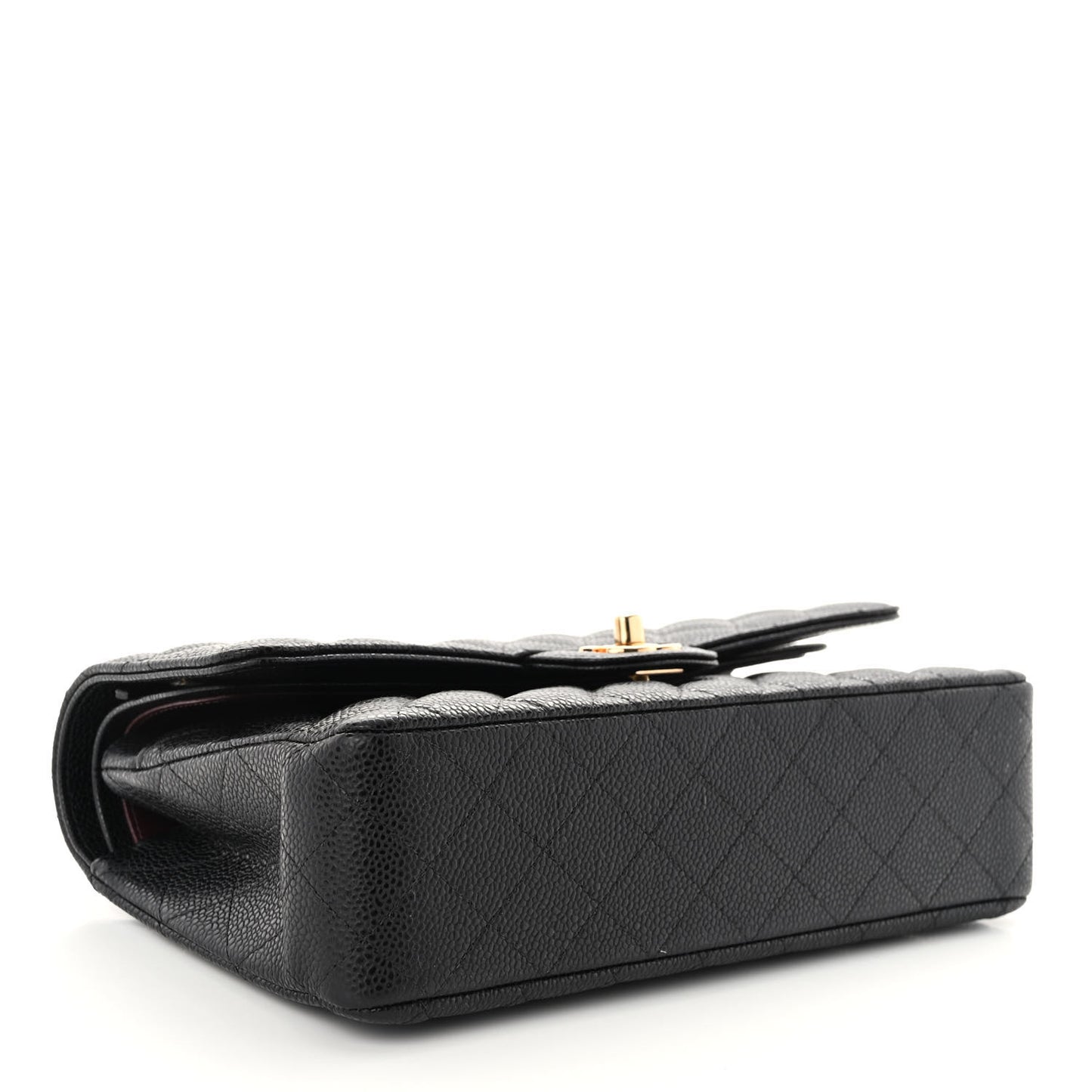 Caviar Quilted Medium Double Flap Black