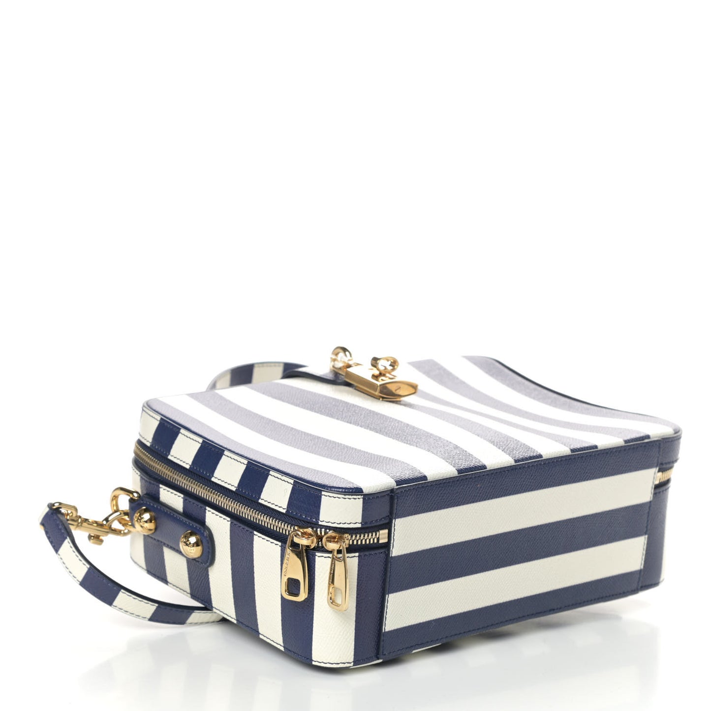 Dauphine Stripe Box Bag Blue White