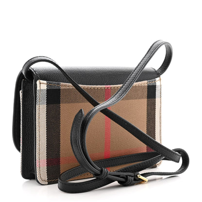 Burberry Derby Calfskin House Check Wallet On Chain Black 3 of 9