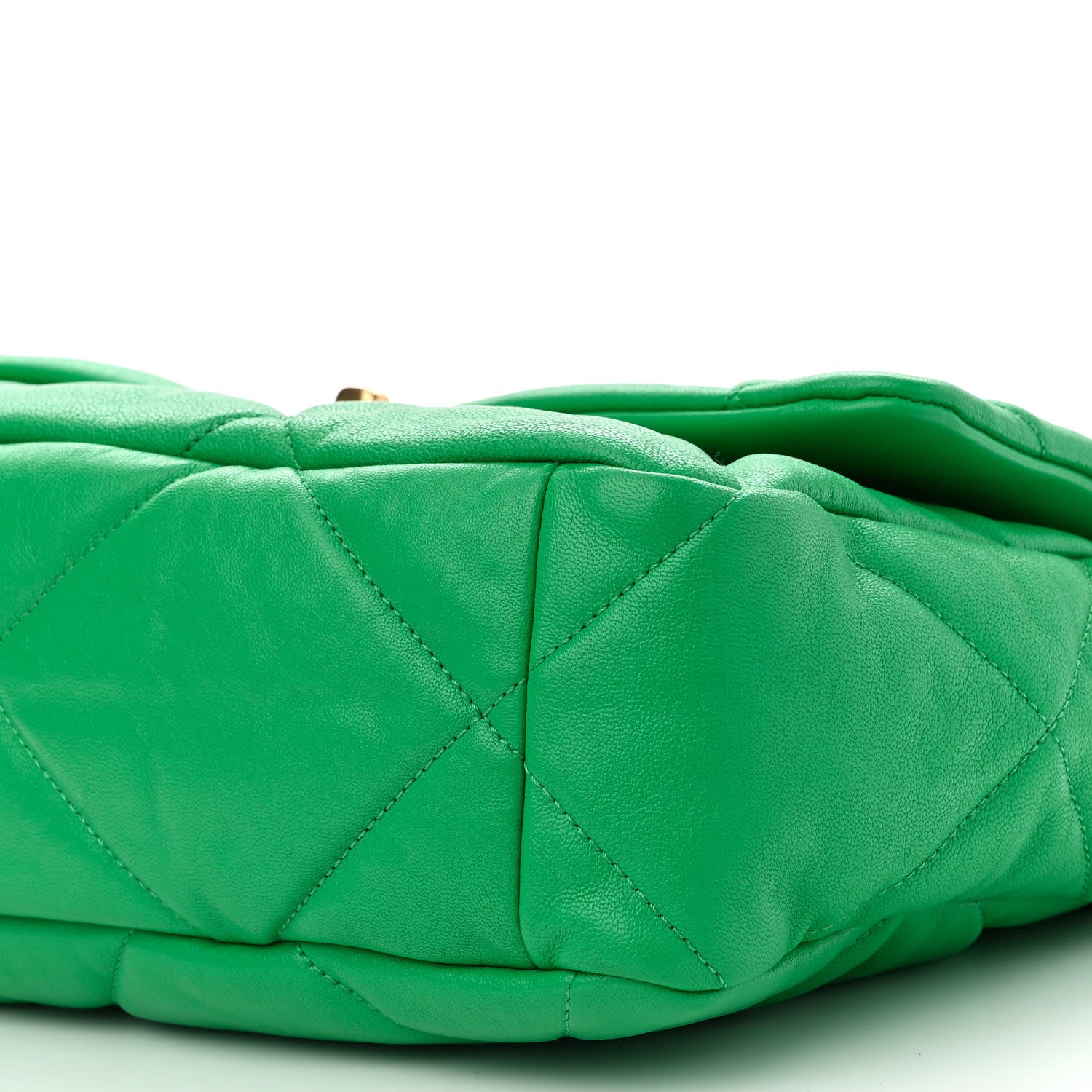 Chanel Goatskin Quilted Large Chanel 19 Flap Green 9 of 10