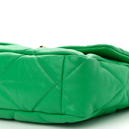 Chanel Goatskin Quilted Large Chanel 19 Flap Green 9 of 10